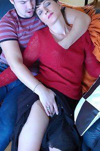 aged man and girl giving each other oral